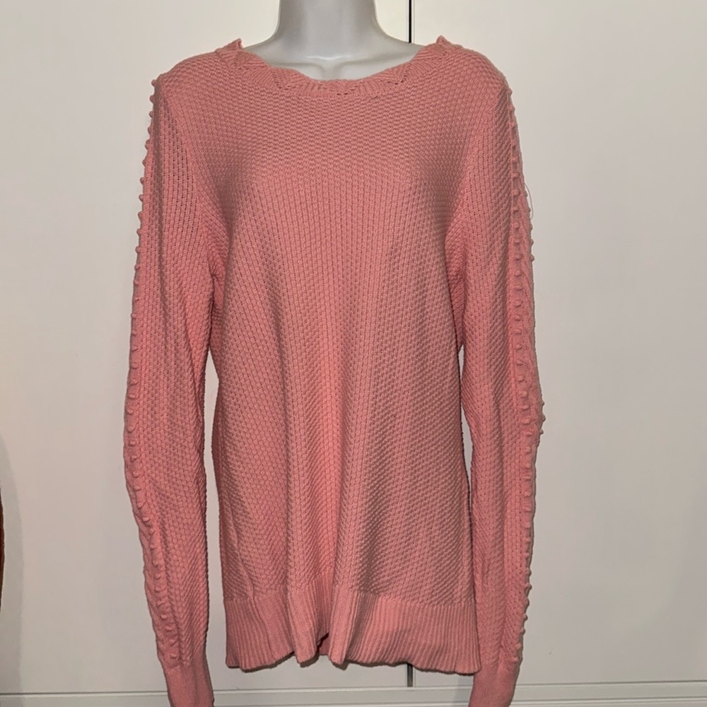 Pink Loft Textured Knit Sweater